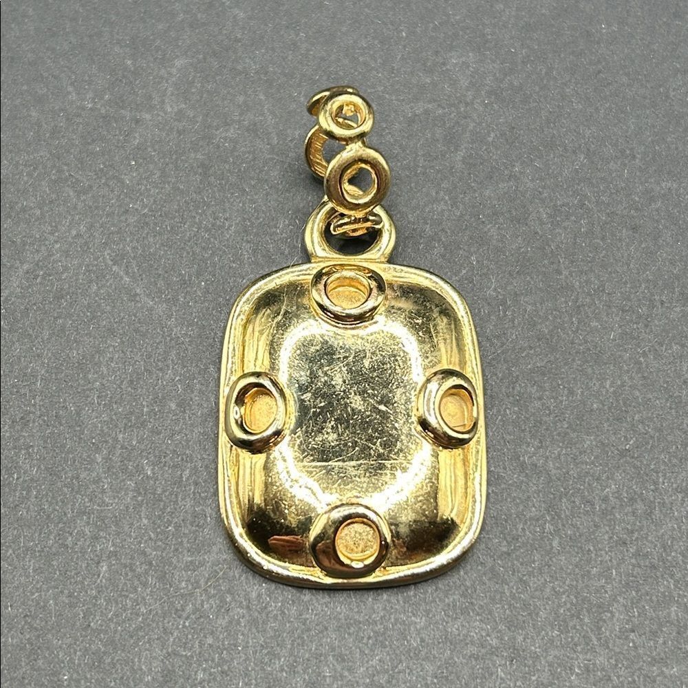 VTG Givenchy Gold Abstract Pendant with Circular Accents